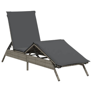 Sonnenliegen mit Auflagen, 2er Set Grau