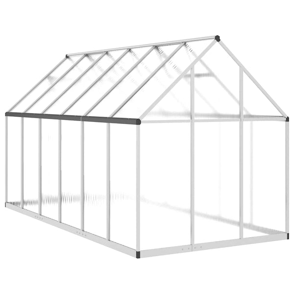 Gewächshaus mit Fundamentrahmen Silber 334x169x195cm