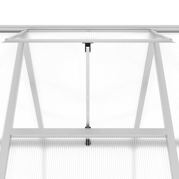 Gewächshaus mit Fundamentrahmen Silber 334x169x195cm