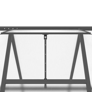 Anthrazit Gewächshaus mit Fundamentrahmen 334x169 cm