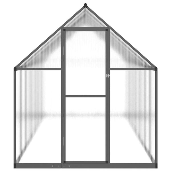 Anthrazit Gewächshaus mit Fundament 445x169x195 cm