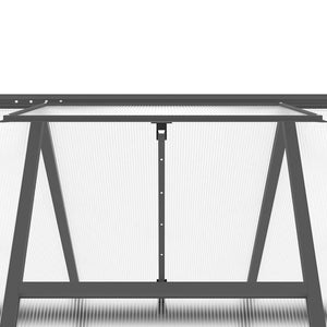 Anthrazit Gewächshaus mit Fundament 445x169x195 cm