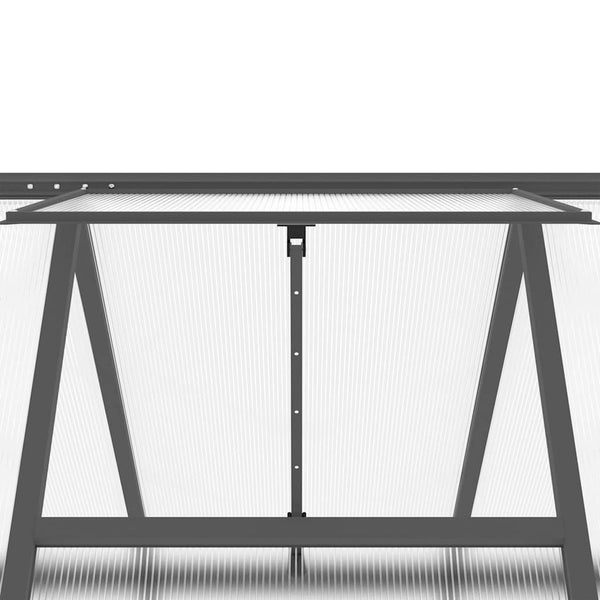 Anthrazit Gewächshaus mit Fundament 445x169x195 cm