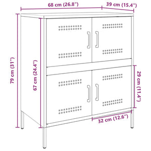 Rosa Stahl Sideboard, 68 cm