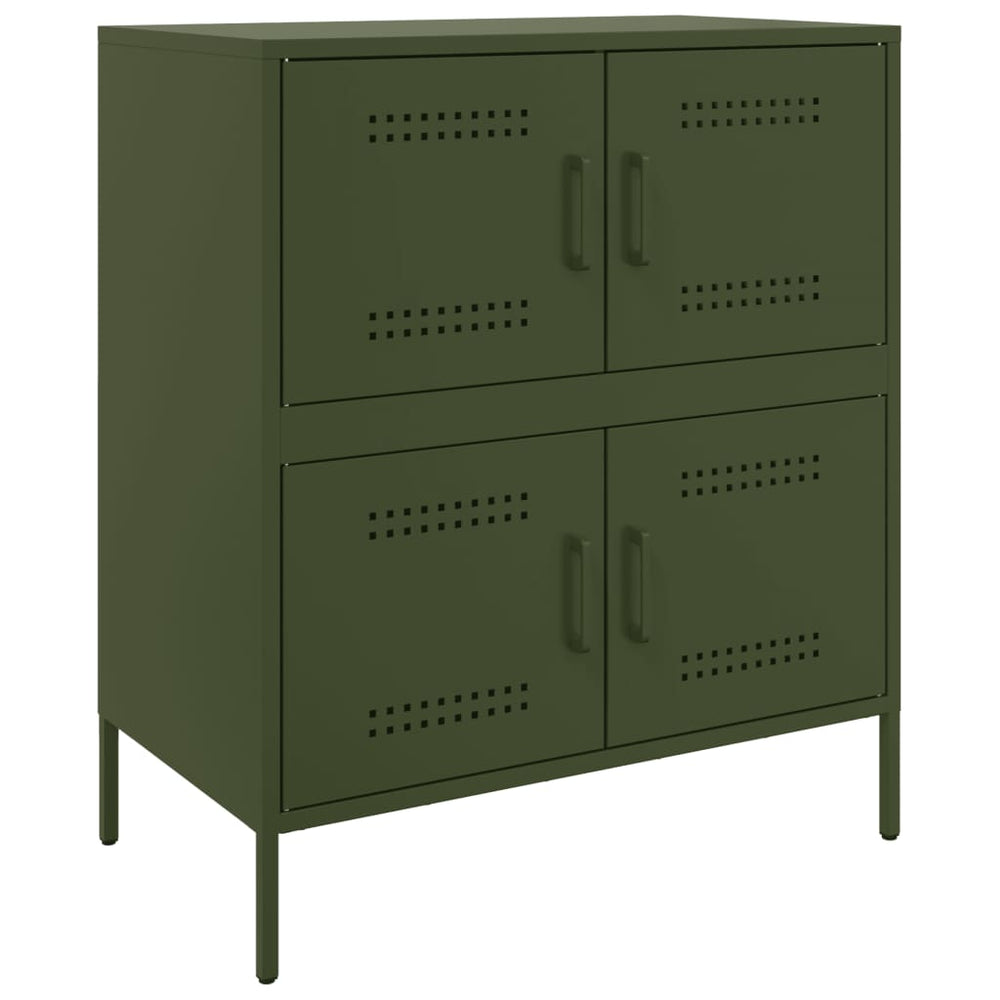 Olivgrünes Stahl Sideboard 68x39x79cm