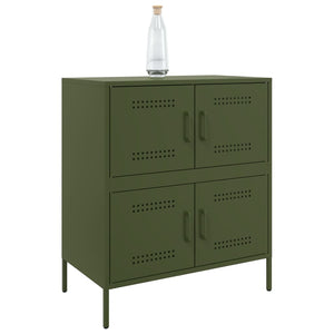 Olivgrünes Stahl Sideboard 68x39x79cm