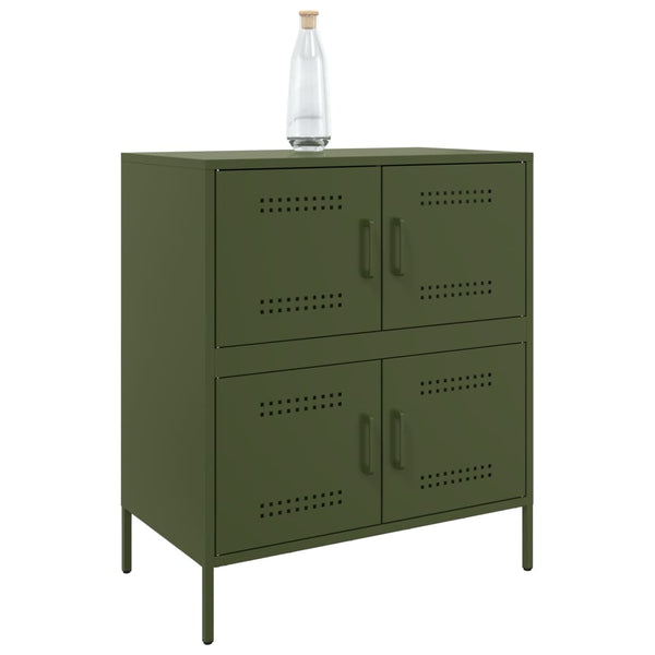 Olivgrünes Stahl Sideboard 68x39x79cm
