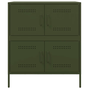 Olivgrünes Stahl Sideboard 68x39x79cm