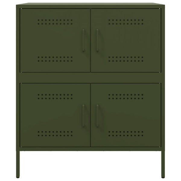Olivgrünes Stahl Sideboard 68x39x79cm