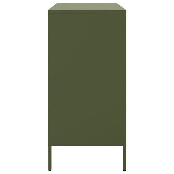 Olivgrünes Stahl Sideboard 68x39x79cm
