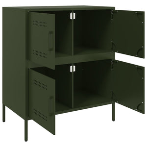 Olivgrünes Stahl Sideboard 68x39x79cm