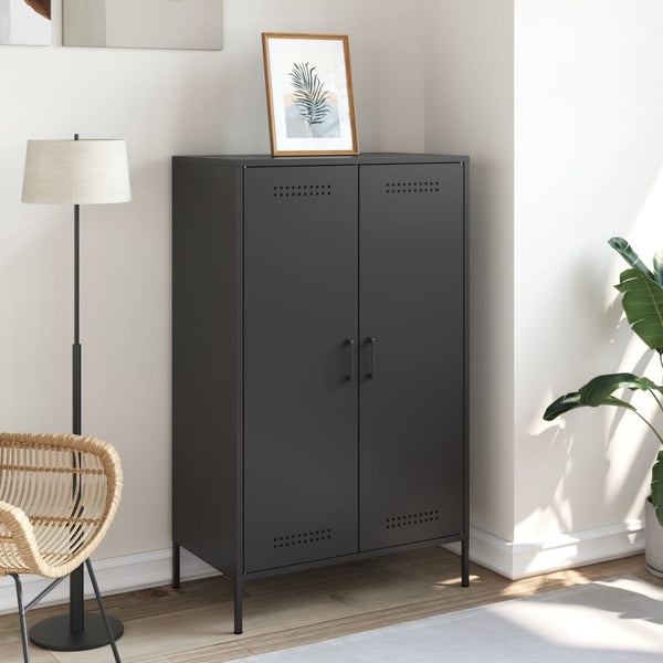 Schwarzes Highboard 68x39x113 cm Stahl