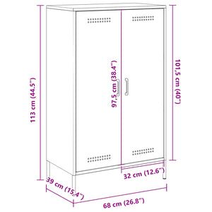 Schwarzes Highboard 68x39x113 cm Stahl
