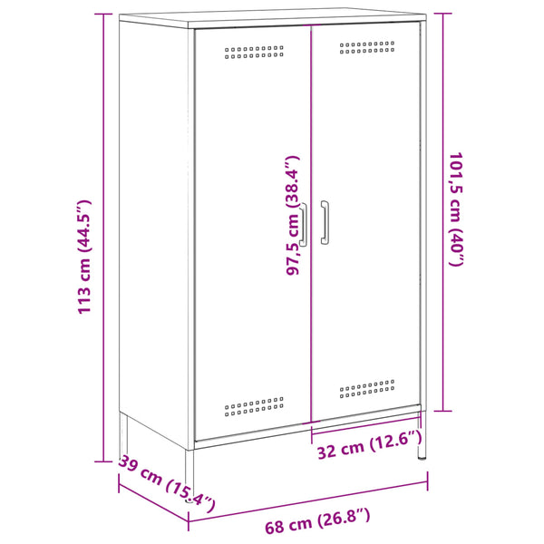 Schwarzes Highboard 68x39x113 cm Stahl