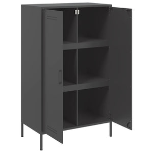 Schwarzes Highboard 68x39x113 cm Stahl