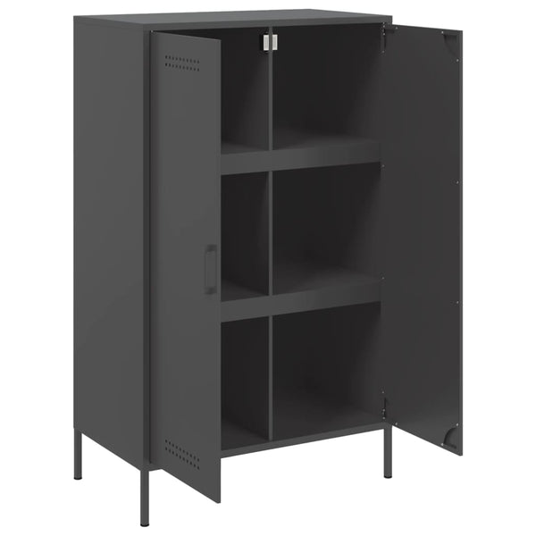 Schwarzes Highboard 68x39x113 cm Stahl