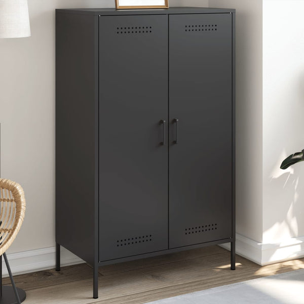 Schwarzes Highboard 68x39x113 cm Stahl