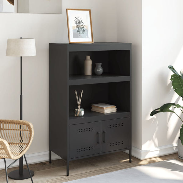 Schwarzes Highboard 68x39x113 cm Stahl