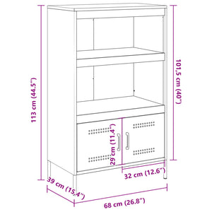 Schwarzes Highboard 68x39x113 cm Stahl
