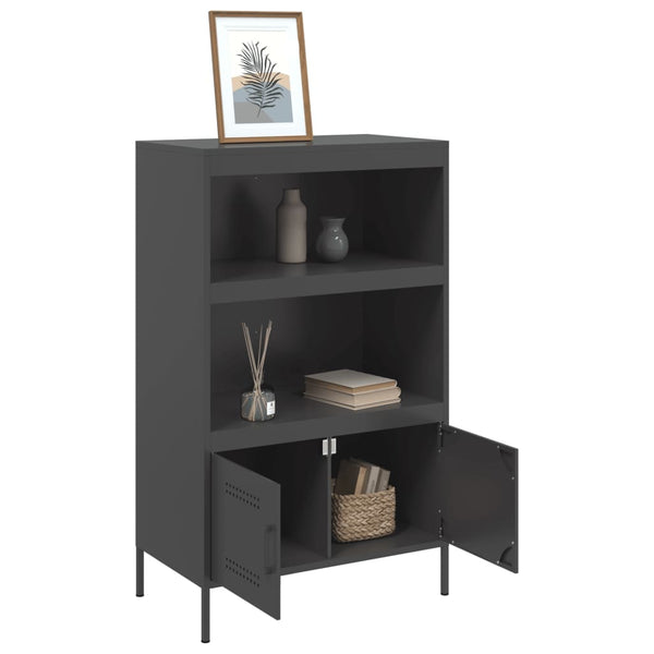 Schwarzes Highboard 68x39x113 cm Stahl