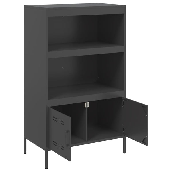 Schwarzes Highboard 68x39x113 cm Stahl