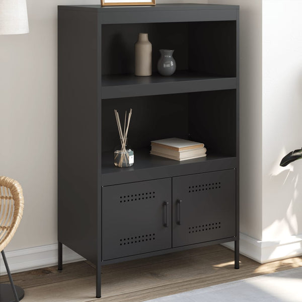 Schwarzes Highboard 68x39x113 cm Stahl