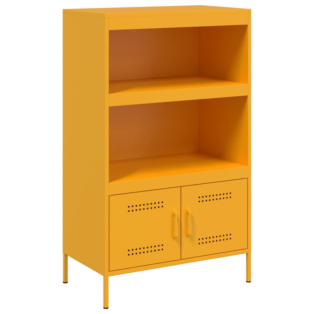 Senfgelbes Highboard 68x39x113 cm aus Stahl
