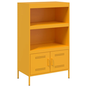 Senfgelbes Highboard 68x39x113 cm aus Stahl
