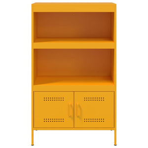 Senfgelbes Highboard 68x39x113 cm aus Stahl