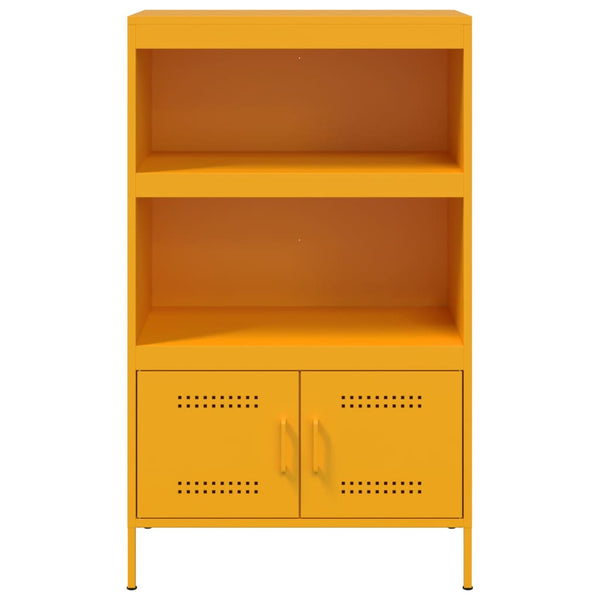 Senfgelbes Highboard 68x39x113 cm aus Stahl