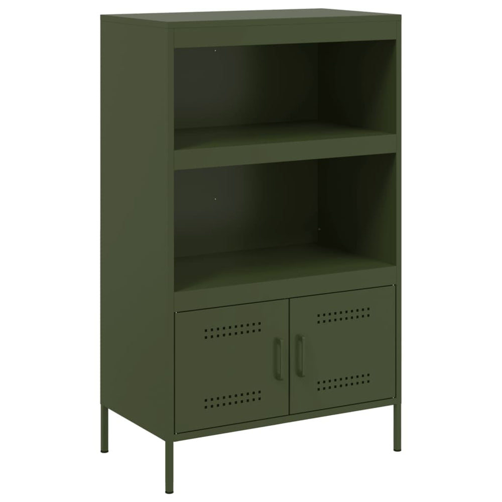 Olivgrünes Highboard 68x39x113 cm Stahl