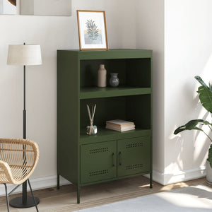 Olivgrünes Highboard 68x39x113 cm Stahl