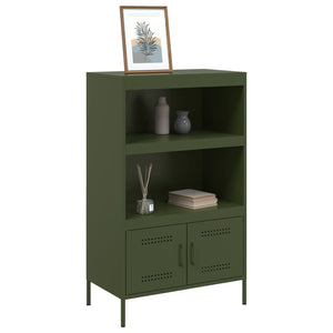Olivgrünes Highboard 68x39x113 cm Stahl
