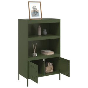 Olivgrünes Highboard 68x39x113 cm Stahl