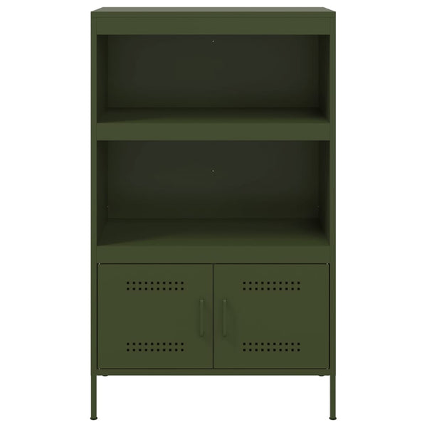 Olivgrünes Highboard 68x39x113 cm Stahl