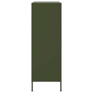 Olivgrünes Highboard 68x39x113 cm Stahl