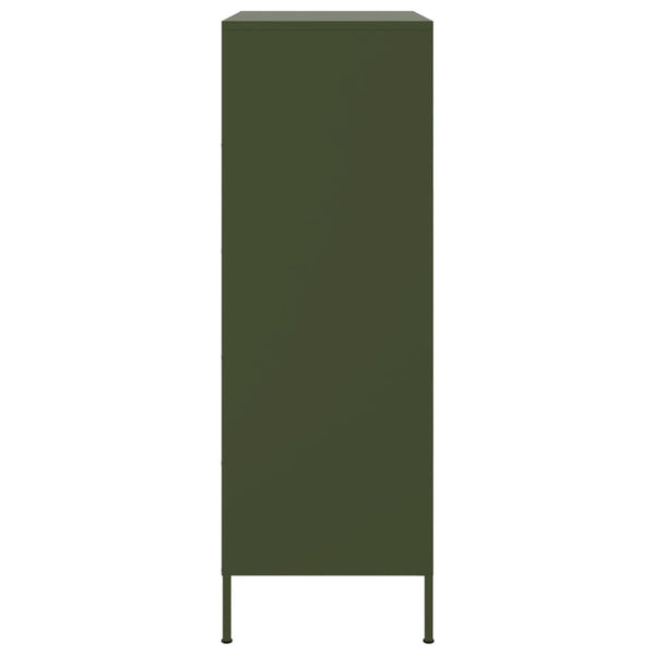 Olivgrünes Highboard 68x39x113 cm Stahl