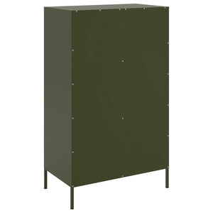 Olivgrünes Highboard 68x39x113 cm Stahl