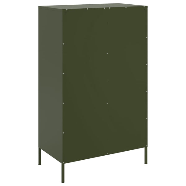 Olivgrünes Highboard 68x39x113 cm Stahl