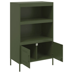 Olivgrünes Highboard 68x39x113 cm Stahl