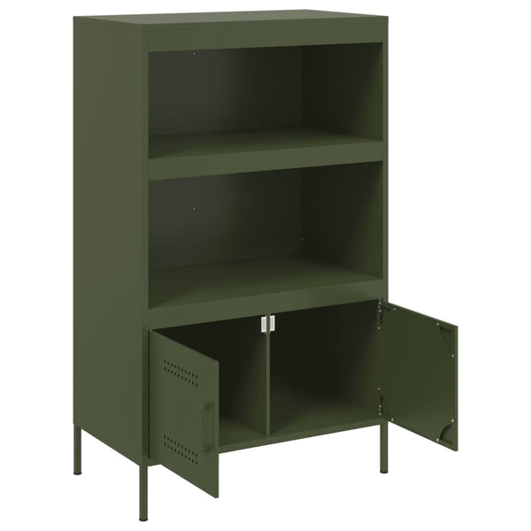 Olivgrünes Highboard 68x39x113 cm Stahl