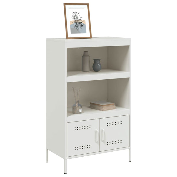 Weißes Highboard 68x39x113 cm aus Stahl