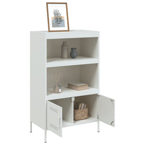 Weißes Highboard 68x39x113 cm aus Stahl