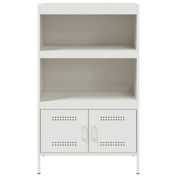 Weißes Highboard 68x39x113 cm aus Stahl
