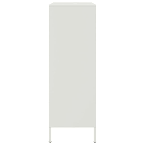 Weißes Highboard 68x39x113 cm aus Stahl