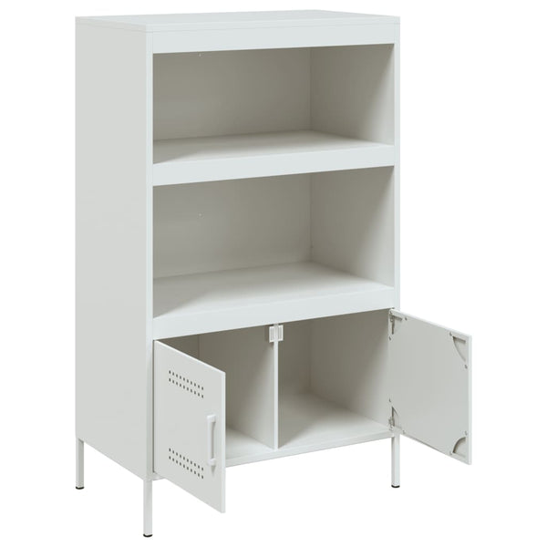 Weißes Highboard 68x39x113 cm aus Stahl