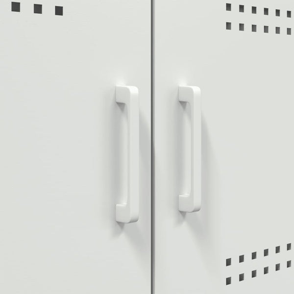 Weißes Highboard 68x39x113 cm aus Stahl