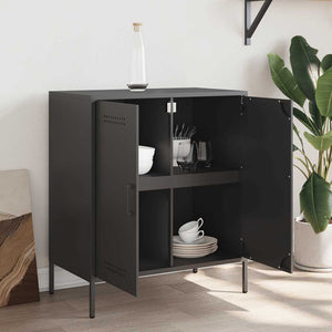 Schwarzes Sideboard 68 cm Stahl