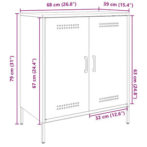 Schwarzes Sideboard 68 cm Stahl