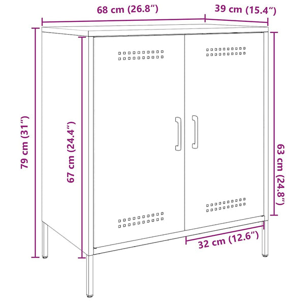 Schwarzes Sideboard 68 cm Stahl